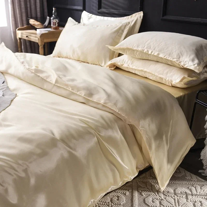 Juego de Cama 4 Piezas Rayón Premium Color Sólido