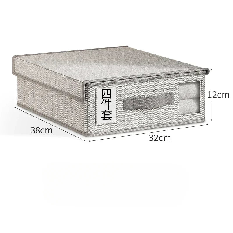 Caja Organizadora de Tela con Cremallera y Ventana