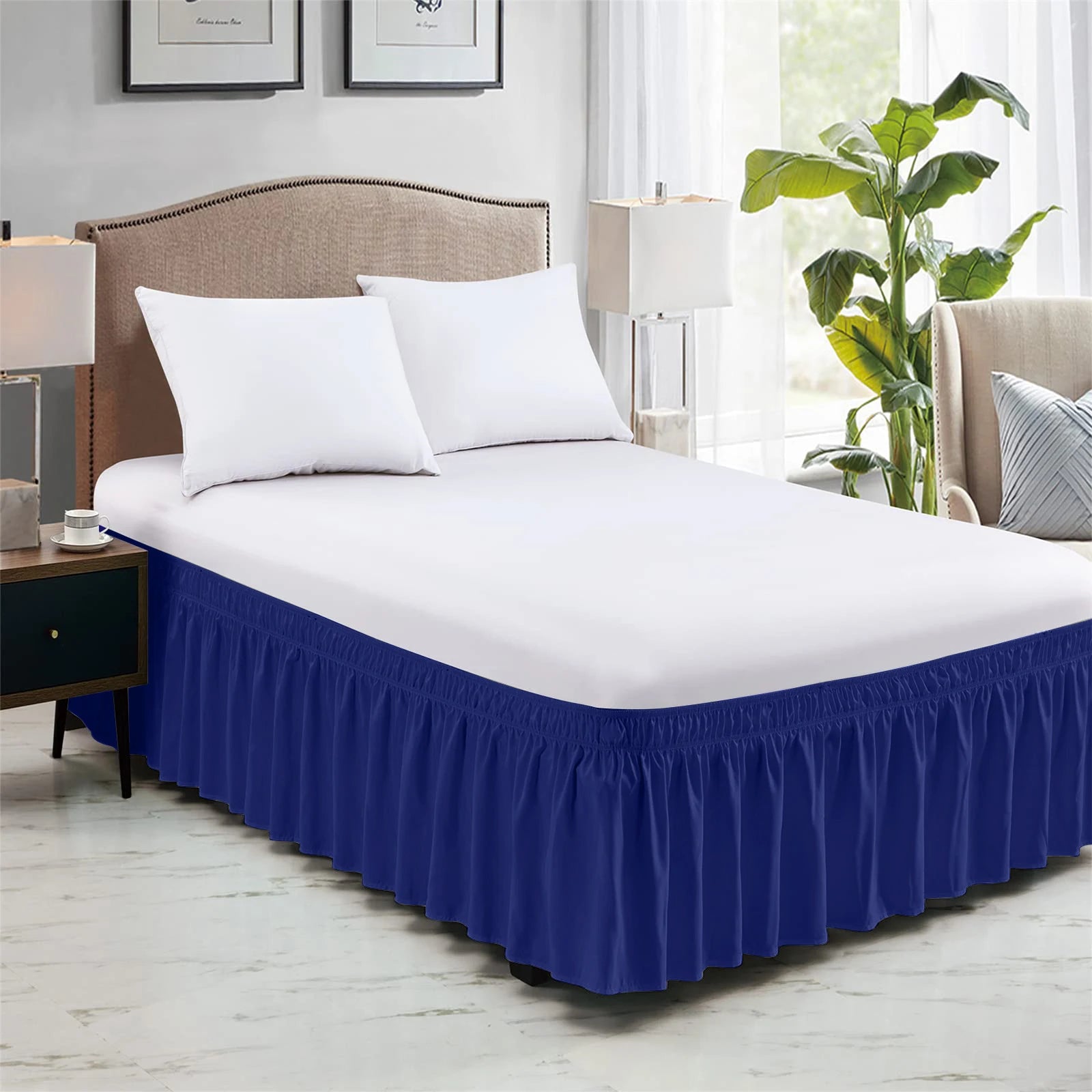 Falda de Cama Elástica con Volantes King Queen Twin