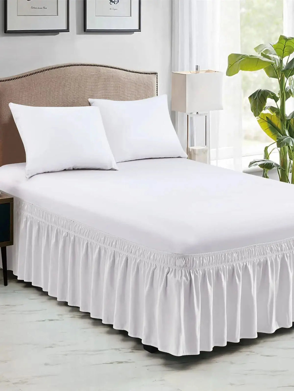 Falda de Cama Elástica con Volantes King Queen Twin
