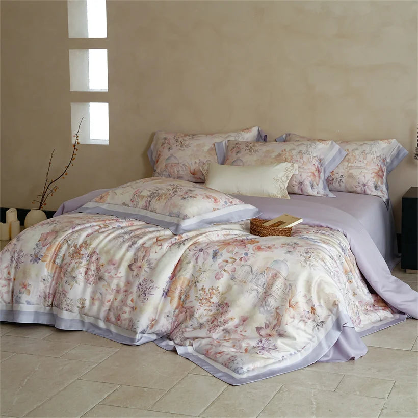 Juego de Ropa de Cama Seda de Morera 100% 22 Momme Floral