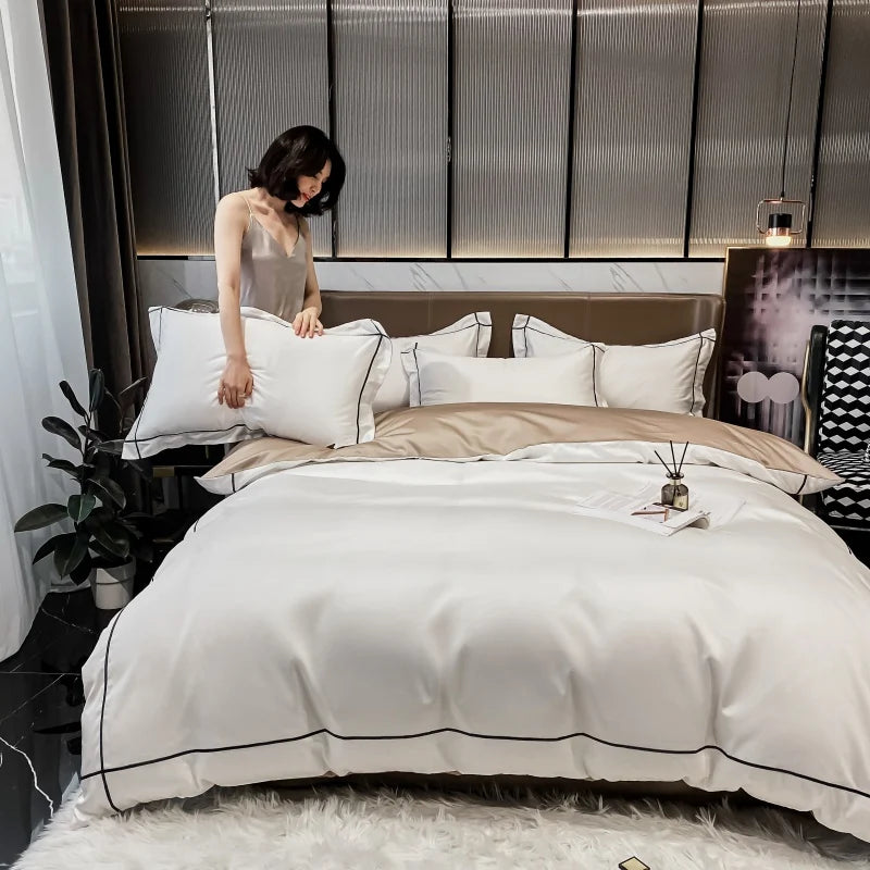 Juego de Ropa de Cama Lujo Algodón Egipcio 800 Hilos Hotelera
