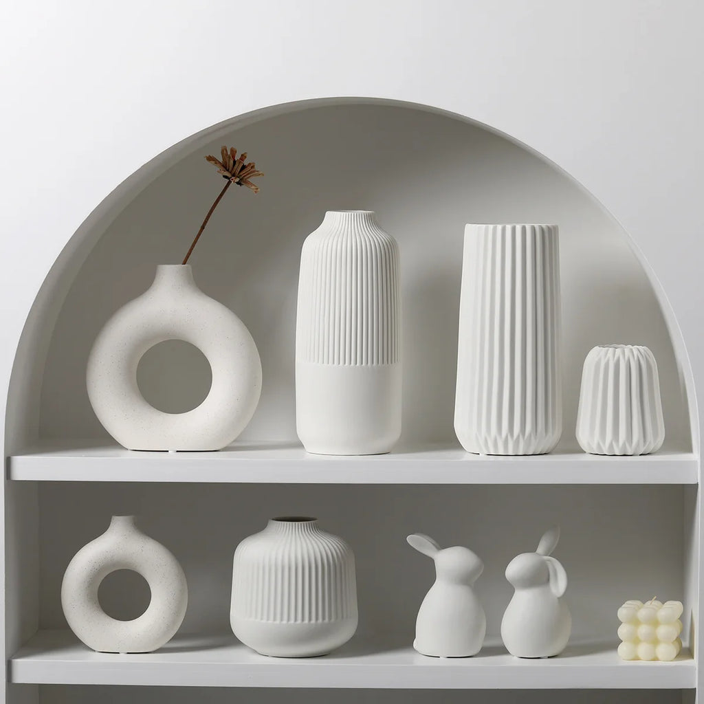 Jarrón de Cerámica Moderno Decorativo para Sala de Estar